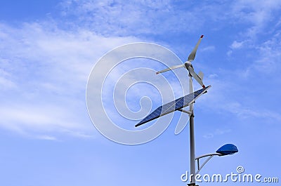 Solar and wind powered street light