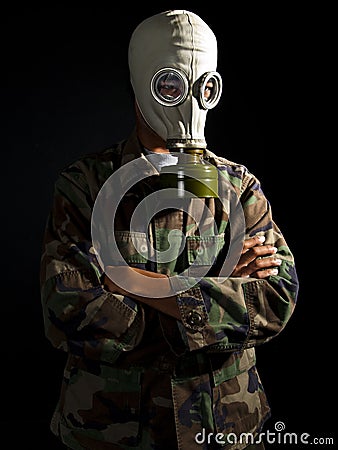 Soldier In A Nuclear Apocalypse Royalty Free Stock Photo - Image: 21936285