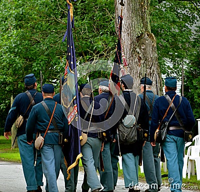 Soldiers marching on the 4th of july