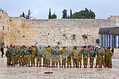 Soldiers at the Wailing Wall, Jerusalem Israel