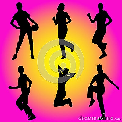 Sombras de las mujeres del deporte. Sombras de las mujeres del deporte.