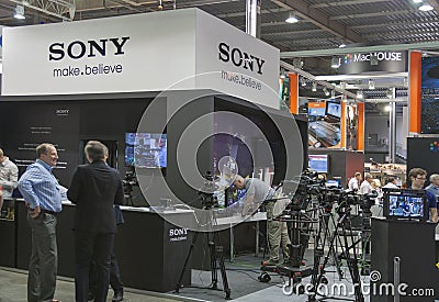 Sony TV equipment booth