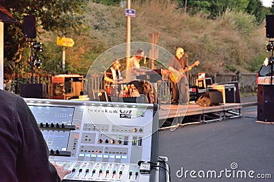 Sound Engineering console at work.