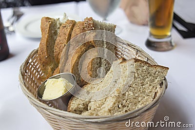 Sourdough and Rosemary Herb Bread in Basket