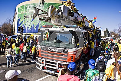 South African Soccer Fans Mob the Streets