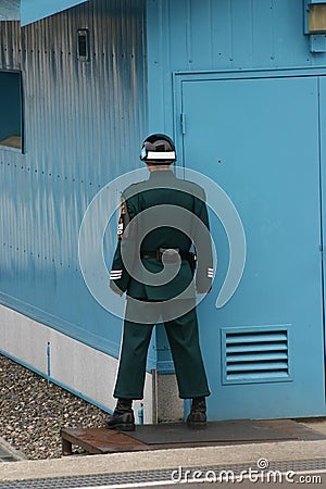 South Korean soldier on the border at Panmunjom