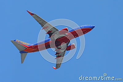 Southwest Airlines Boeing 737 plane taking off from La Guardia Airport