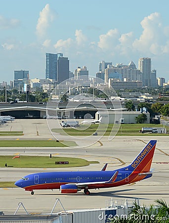 Southwest Airlines jet airplane in Fort Lauderdale