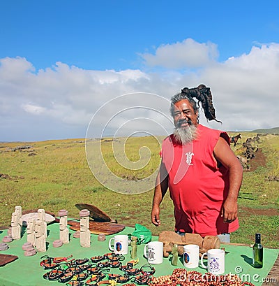 Souvenir Vendor in Easter Island
