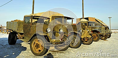 Soviet old military cargo cars