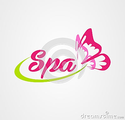 Spa beauty logo butterfly icon
