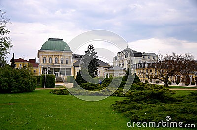 The spa town of Franzensbad with parks and spa houses in the spring - Czech republic