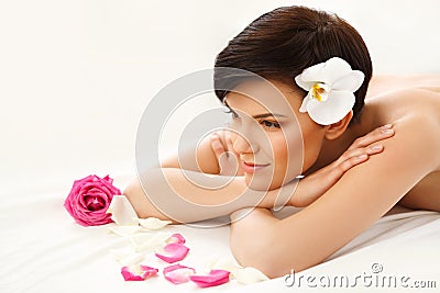 Spa Woman. Close-up of a Beautiful Woman Getting Spa Treatment S