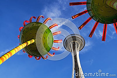 Space Needle With Sculpture