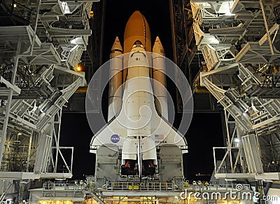 Space Shuttle at launch pad