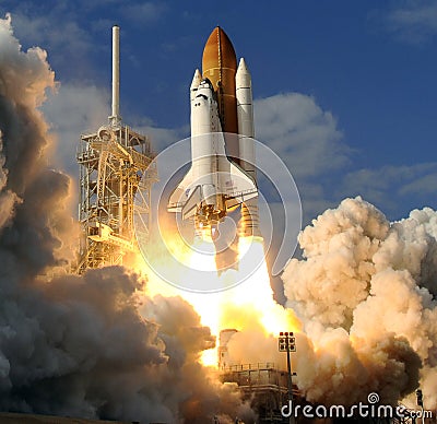 Space shuttle liftoff