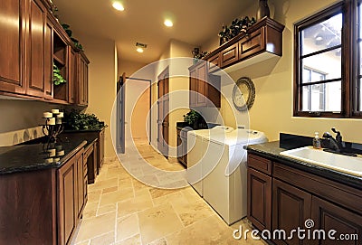 Spacious home laundry utility room
