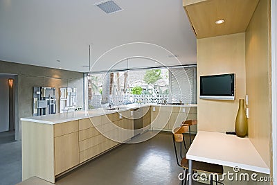 Spacious Kitchen With Outdoor View
