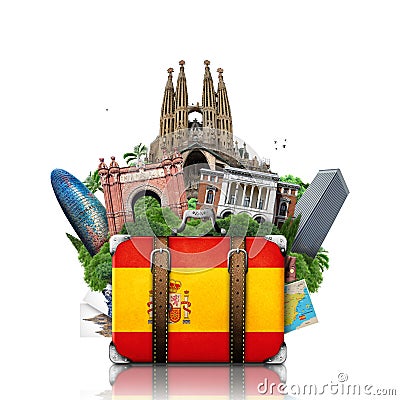 Spain, landmarks Madrid and Barcelona, travel