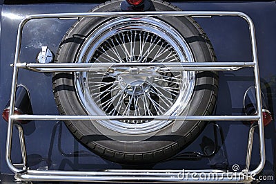 Spare wheel of a classic car