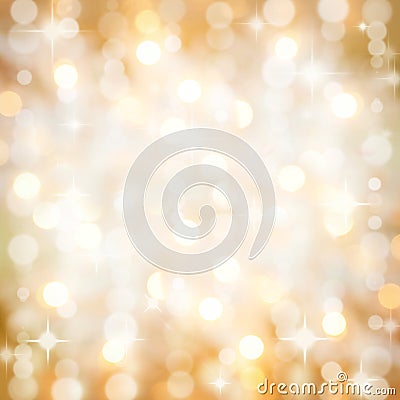Sparkling golden Christmas party lights background