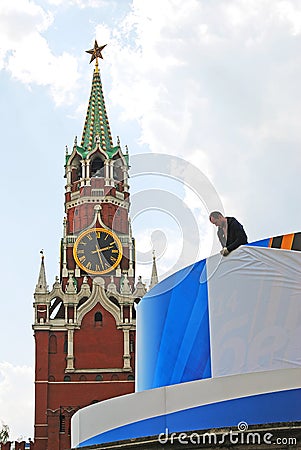 Spasskaya (Saviors) clock tower, Red Square, Moscow.