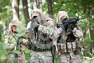 Special forces soldiers on patrol