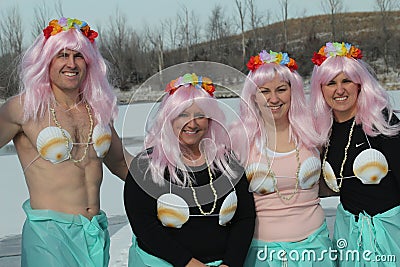 Special Olympics Nebraska Polar Plunge with costumed participants