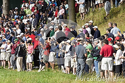 Spectators intensely watch Tiger