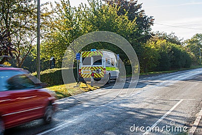 Speed camera and passing car