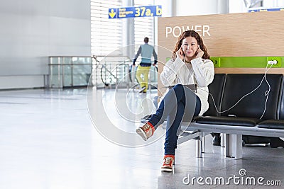 Spending time and charging devices in airport