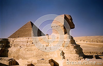 Sphinx and pyramid. Egypt