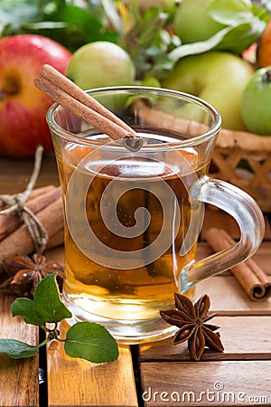 Spiced apple cider in a mug