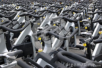 Spinning Bikes Royalty Free Stock Photograph