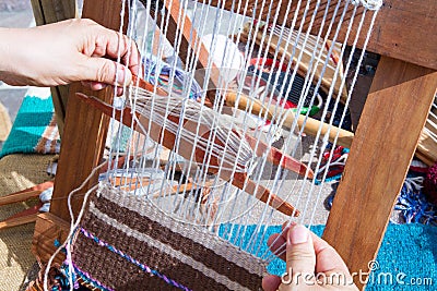 Spinning frame with wool fabrics