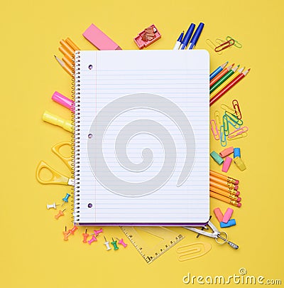 Spiral Notebook on School Supplies