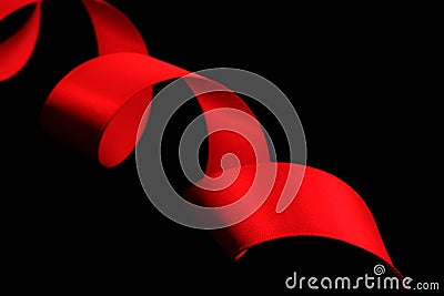 Spiral of Red Satin Ribbon
