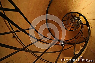 Spiral stair inside Arc De Triomphe