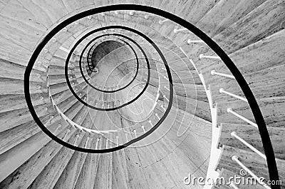 Spiral stairs black and white