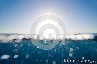 Split underwater and sky background