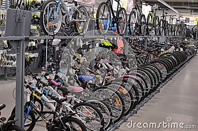 Sporting goods store bikes