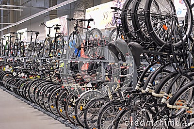 Sporting goods store bikes