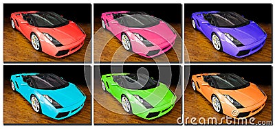 Sports cars pop art