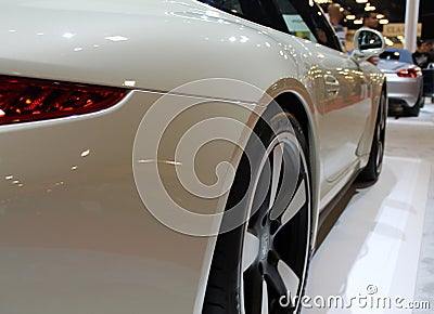 Sports cars side view and wheel