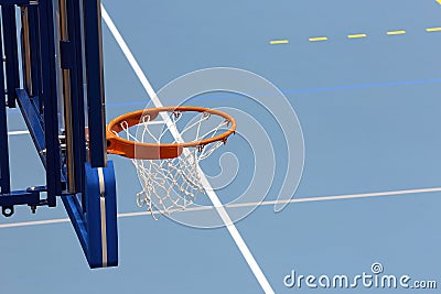 Sports hall basketball blue court