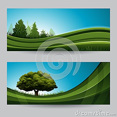 Spring Background Nature Banner With Tree Royalty Free Stock Photos