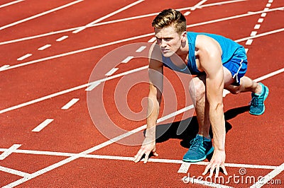 Sprinter getting ready to start the race