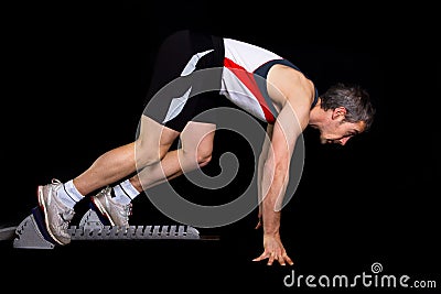 Sprinting start of an athlete
