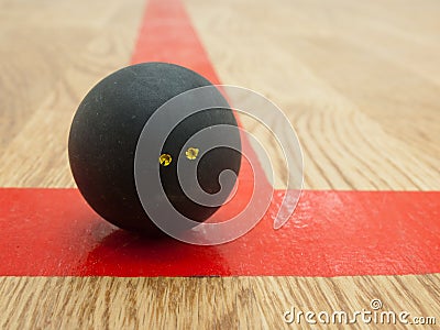 Squash ball on t-line