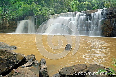 Sridith Waterfall, Paradise waterfall in Tropical rain forest